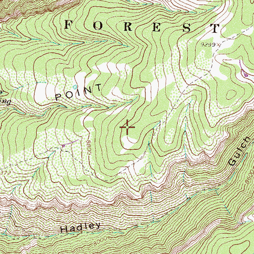 Topographic Map of Hadley Point, CO