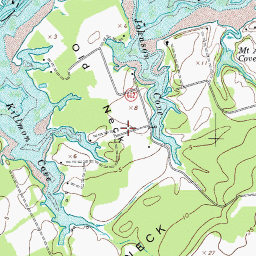 Topographic Map of Old Neck Landing, VA