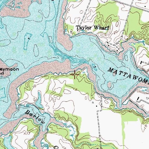 Topographic Map of Oldtown Neck Fort (historical), VA