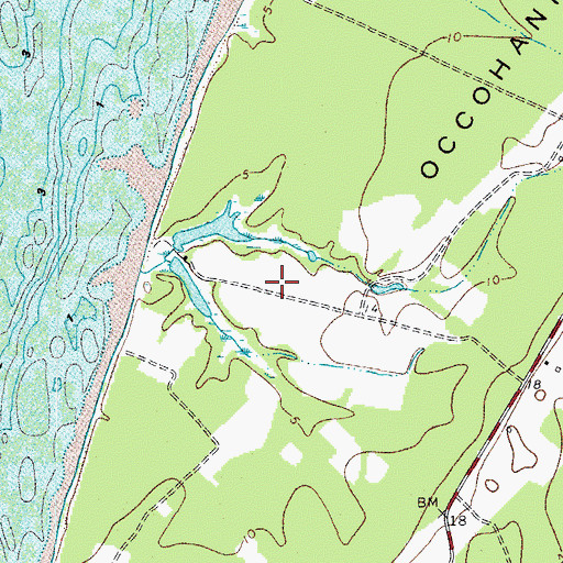 Topographic Map of Peaceful Shores, VA