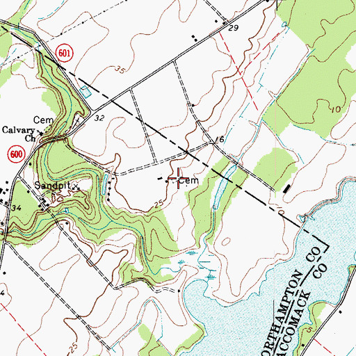 Topographic Map of Phillips Place Cemetery, VA