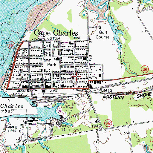 Topographic Map of Saint Charles Roman Catholic Church, VA