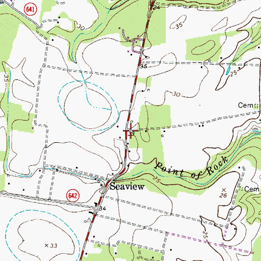 Topographic Map of Seaview Post Office, VA