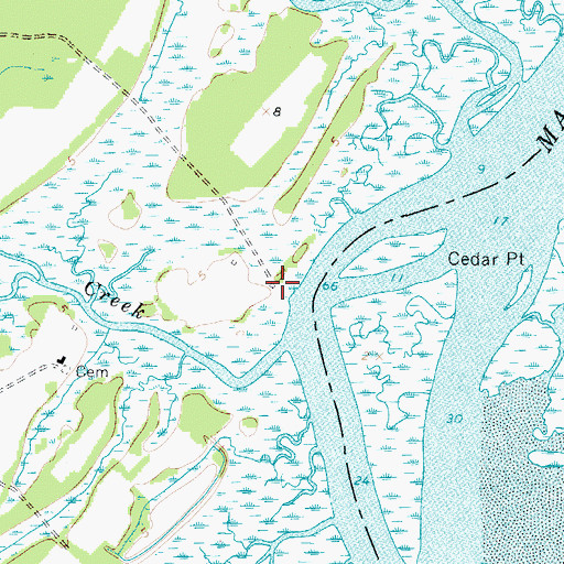 Topographic Map of Thomas Wharf (historical), VA