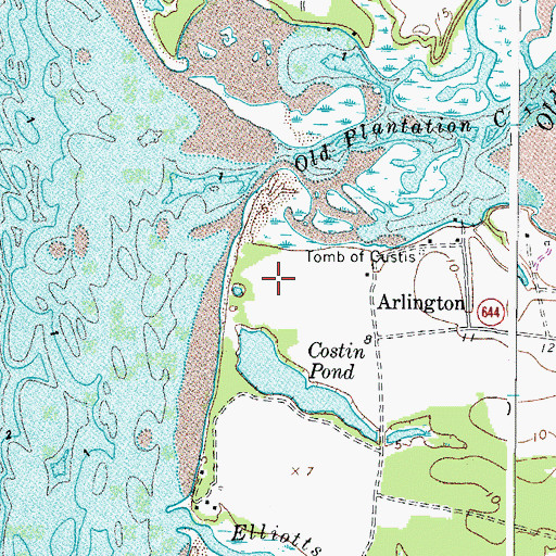 Topographic Map of Virginias Chesapeake Shores, VA