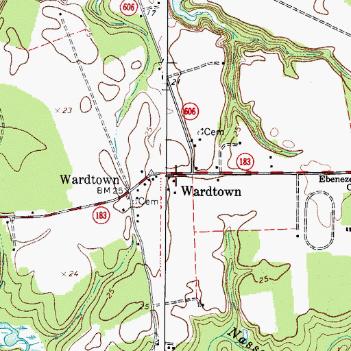 Topographic Map of Wardtown Post Office, VA
