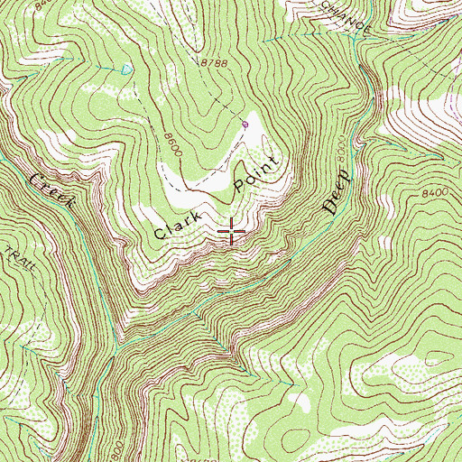 Topographic Map of Clark Point, CO