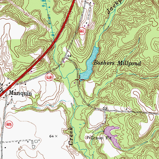 Topographic Map of Carters Mill (historical), VA