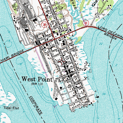 Topographic Map of Cinquoteck (historical), VA
