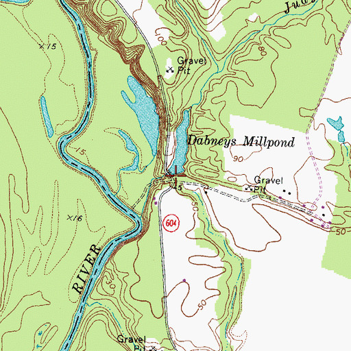 Topographic Map of Dabneys Mill (historical), VA