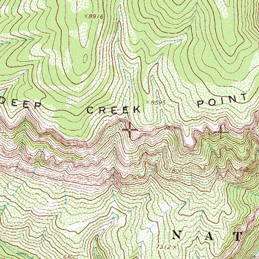 Topographic Map of Deep Creek Point, CO