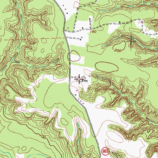 Topographic Map of Luther Cemetery, VA