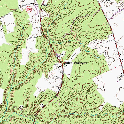 Topographic Map of Prospect School (historical), VA