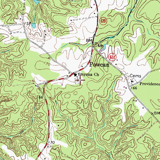 Topographic Map of Smyrna Cemetery, VA