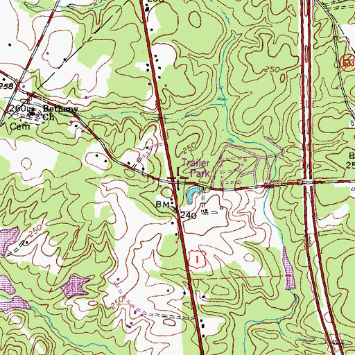 Topographic Map of Ann Wrights Corner, VA