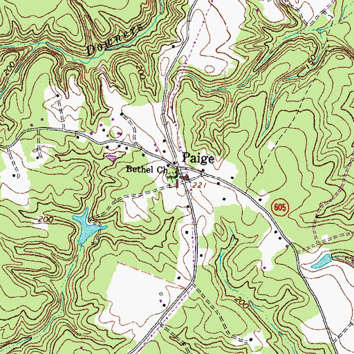 Topographic Map of Bethel Cemetery, VA