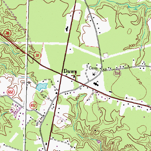 Topographic Map of Calvary Church, VA