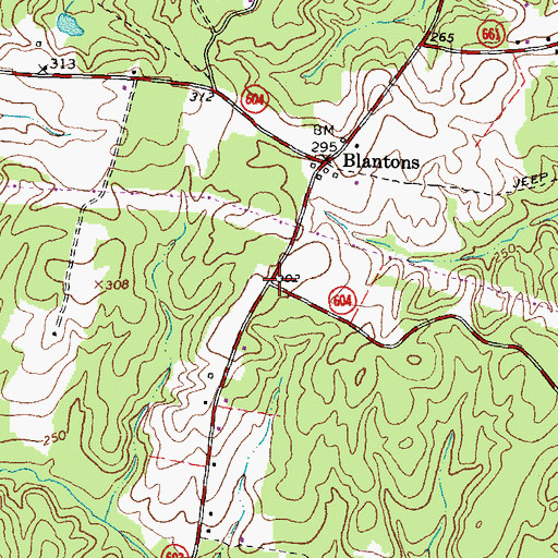 Topographic Map of Davis Corner, VA