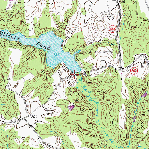 Topographic Map of Elliots Mill (historical), VA