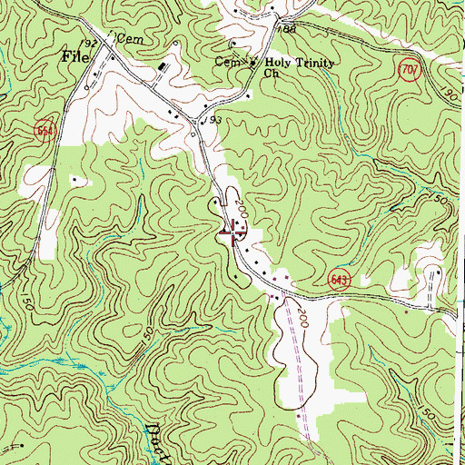 Topographic Map of File School (historical), VA