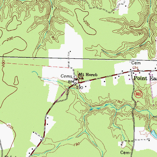 Topographic Map of Mount Horeb Baptist Church Cemetery, VA
