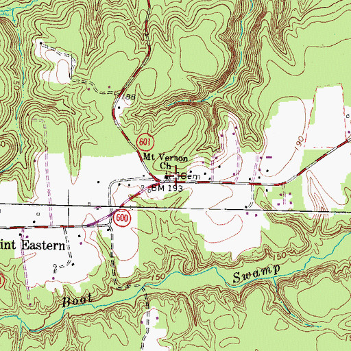 Topographic Map of Mount Vernon Cemetery, VA