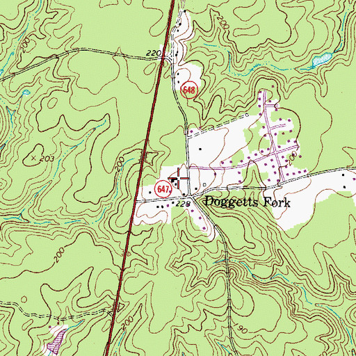 Topographic Map of Pendleton School (historical), VA
