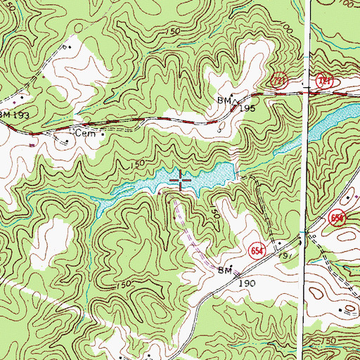 Topographic Map of Pitts Pond, VA