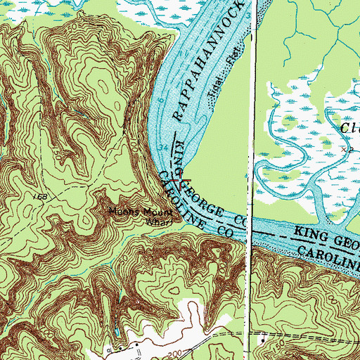 Topographic Map of Rock Creek Turn, VA