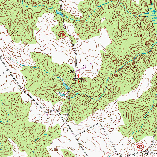 Topographic Map of Rollins Cemetery, VA