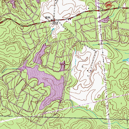 Topographic Map of Lake Sussex, VA