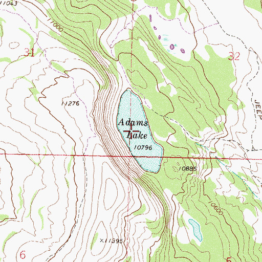 Topographic Map of Adams Lake, CO