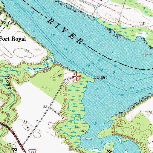 Topographic Map of Waverly, VA