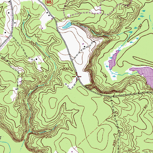 Topographic Map of Woodford School (historical), VA