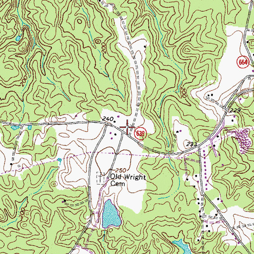 Topographic Map of Wright Church (historical), VA