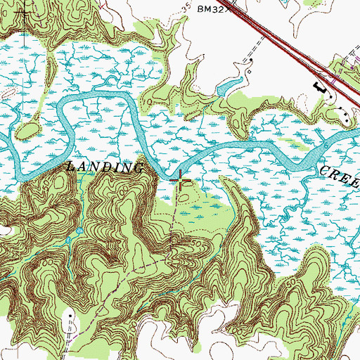 Topographic Map of Bakers Landing, VA