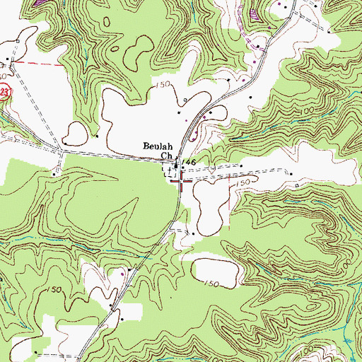 Topographic Map of Beulah School (historical), VA