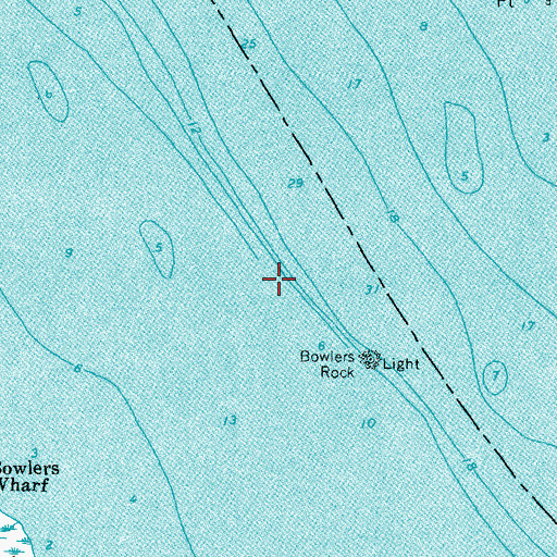 Topographic Map of Bowlers Ferry (historical), VA
