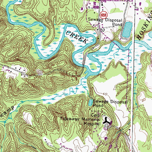 Topographic Map of Croxton Mill (historical), VA