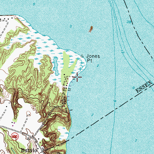 Topographic Map of Garretts Landing, VA