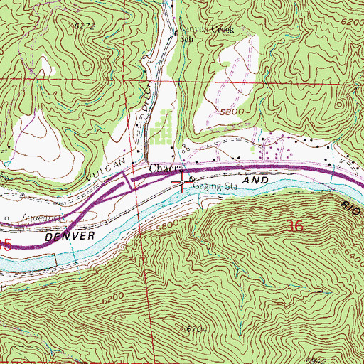 Topographic Map of Canyon Creek, CO