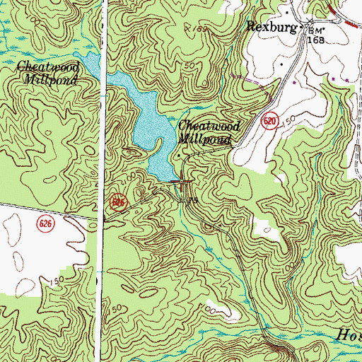 Topographic Map of Hutchinson Mill (historical), VA