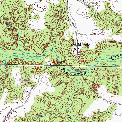 Topographic Map of Latane Mill (historical), VA