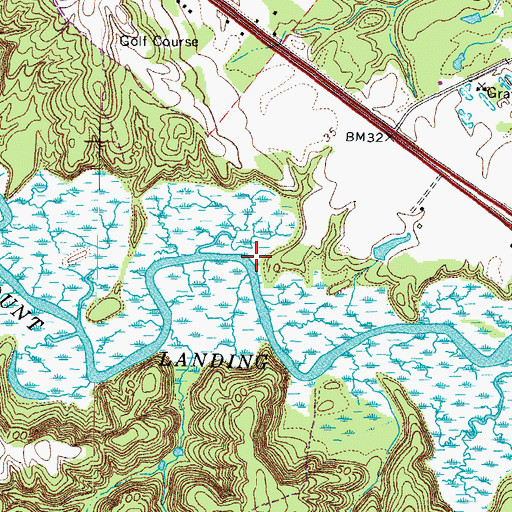 Topographic Map of Mose Landing, VA