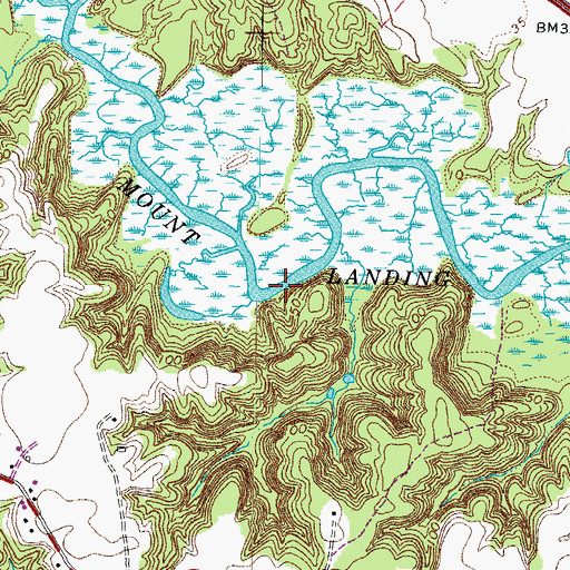 Topographic Map of Persimmon Tree Landing, VA