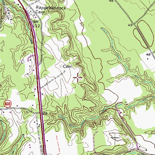 Topographic Map of Rappahannock Independent Academy (historical), VA