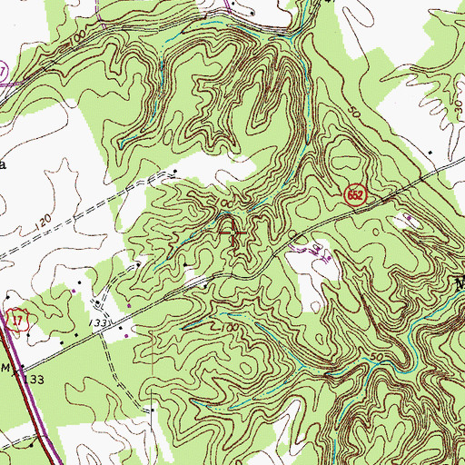 Topographic Map of Stiffs Mill (historical), VA