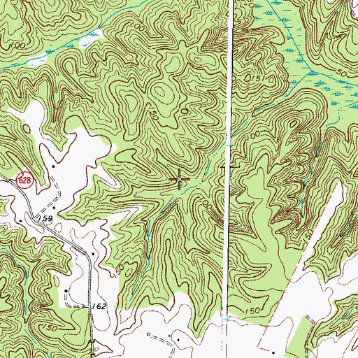 Topographic Map of Upper Essex Cemetery, VA