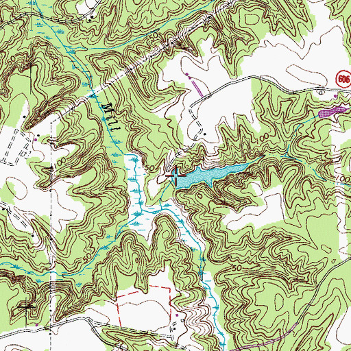 Topographic Map of Wares Mill (historical), VA
