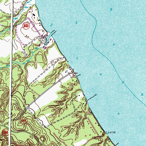 Topographic Map of Wildwood Beach, VA